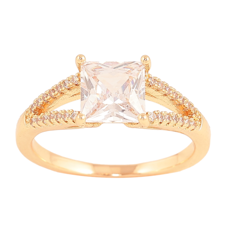 Кольцо Xuping цвет Позолота 18K "Кристальный блеск" фото №2