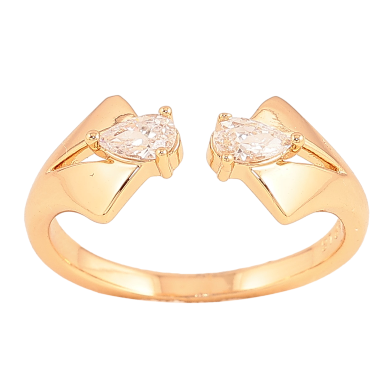 Каблучка Xuping колір Позолота 18K "Візерунок з кристалами" фото №10