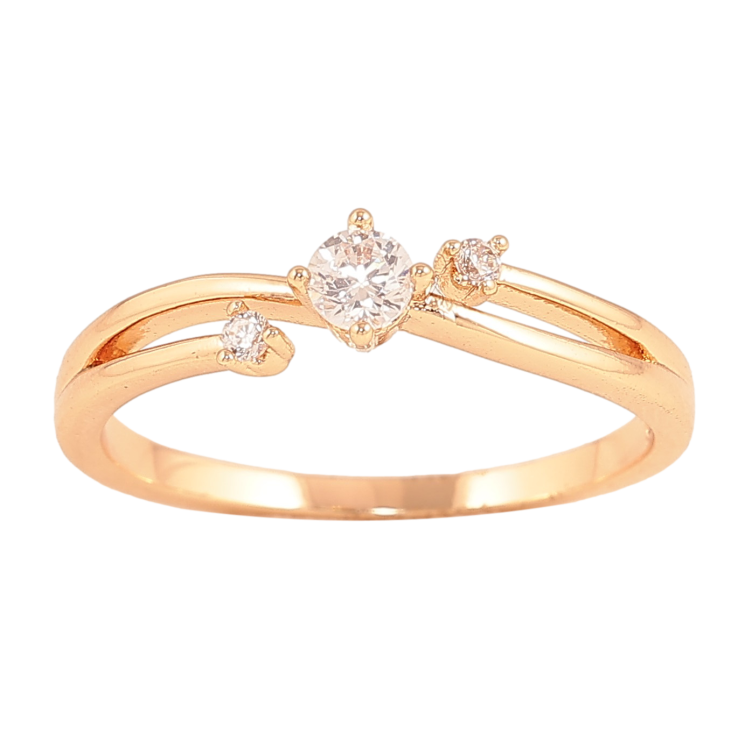 Каблучка Xuping колір Позолота 18K "Візерунок з кристалами" фото №2