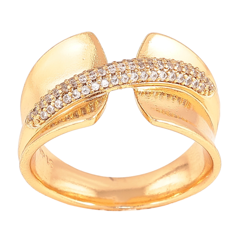 Каблучка Xuping колір Позолота 18K "Візерунок з кристалами" фото №3 Каблучка Xuping колір Позолота 18K "Візерунок з кристалами" фото №3