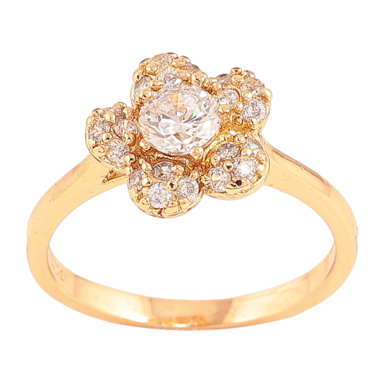Каблучка Xuping колір Позолота 18K "Квітка з кристалами" фото №9