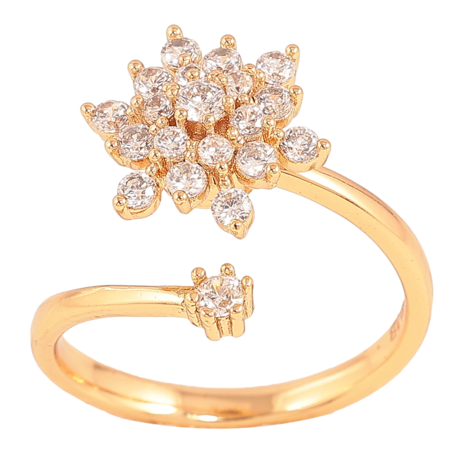 Кольцо-спинер Xuping цвет Позолота 18K "Кристальный крутящийся цветочек" фото №1 Кольцо-спинер Xuping цвет Позолота 18K "Кристальный крутящийся цветочек" фото №1