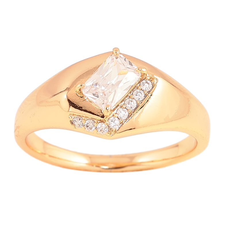 Каблучка Xuping колір Позолота 18K "Візерунок з кристалами" фото №10