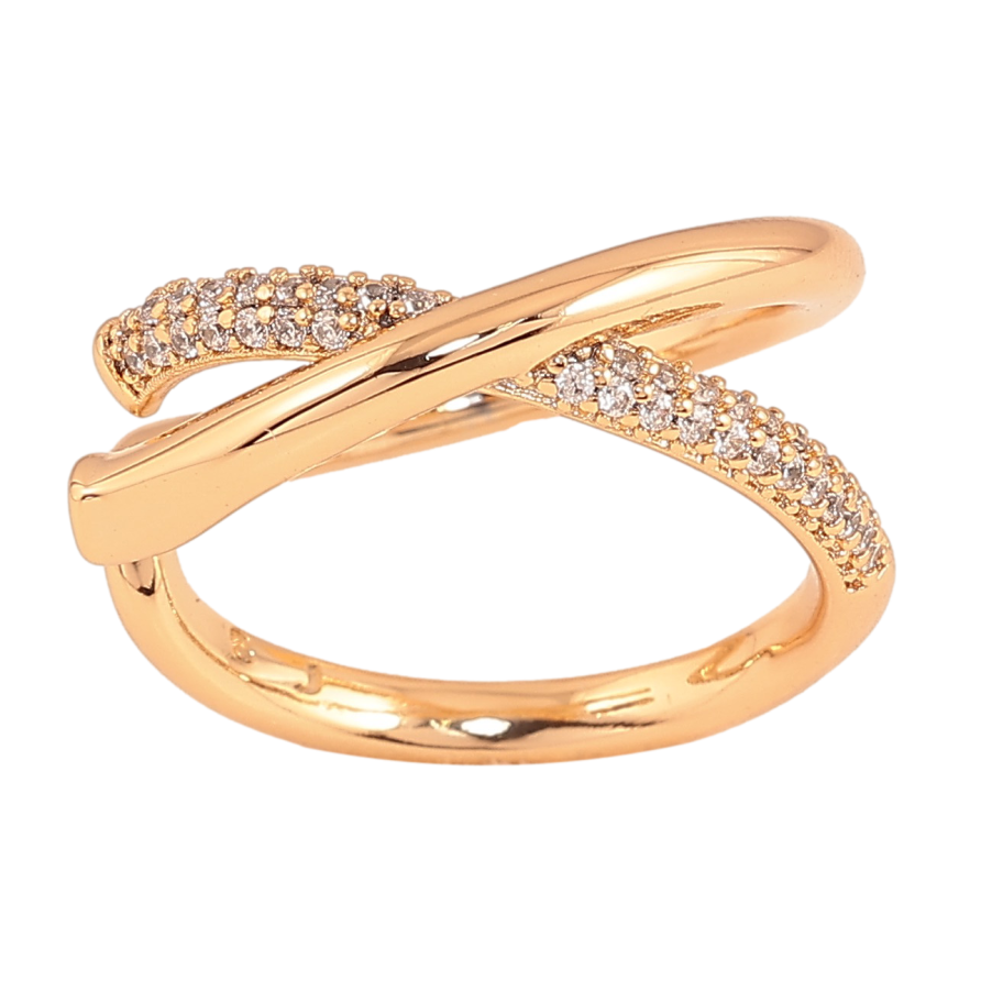 Каблучка Xuping колір Позолота 18K "Візерунок з кристалами" фото №1