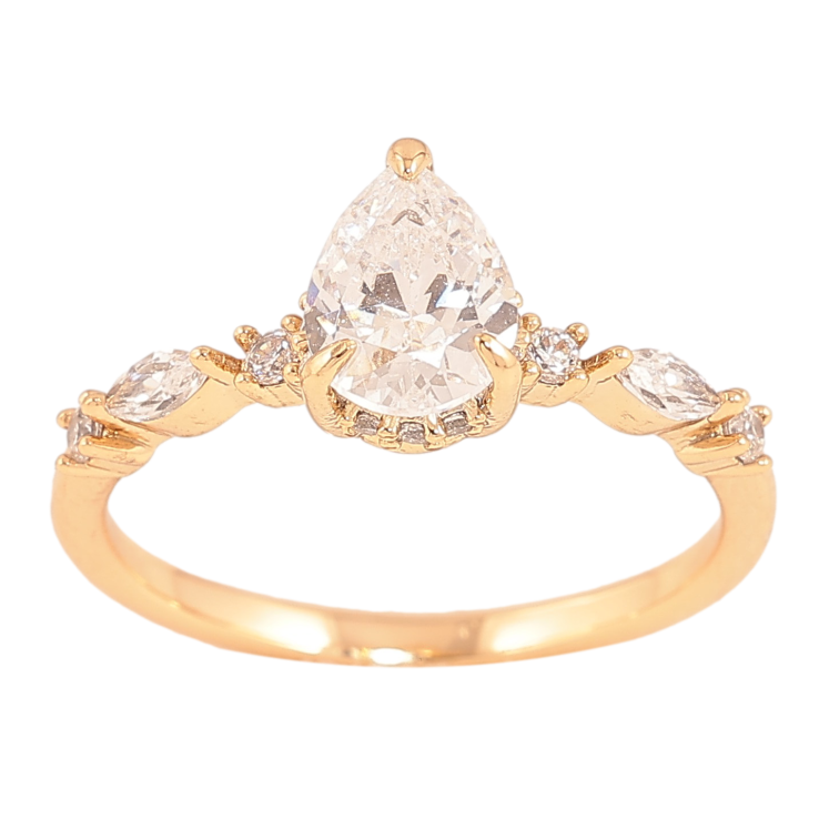 Кольцо Xuping цвет Позолота 18K "Кристальная капелька" фото №21 Кольцо Xuping цвет Позолота 18K "Кристальная капелька" фото №21