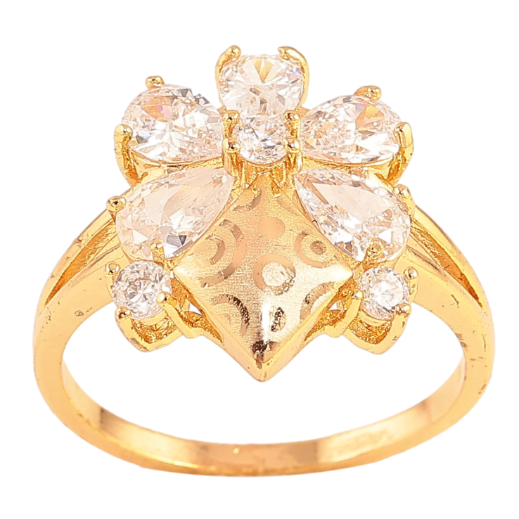 Каблучка Xuping колір Позолота 18K "Візерунок напиленням з кристалами" фото №6