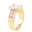 Каблучка Xuping колір Позолота 18K "Візерунок з інкрустацією кристалами" фото №2 Каблучка Xuping колір Позолота 18K "Візерунок з інкрустацією кристалами" фото №2
