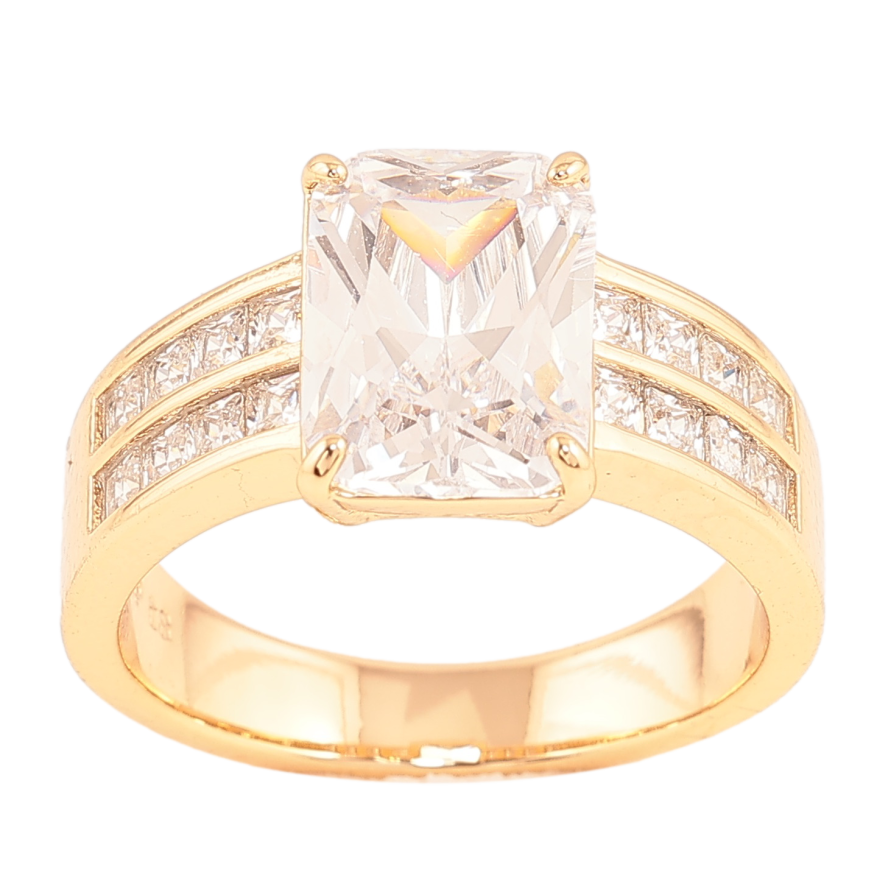 Каблучка Xuping колір Позолота 18K "Візерунок з інкрустацією кристалами" фото №1 Каблучка Xuping колір Позолота 18K "Візерунок з інкрустацією кристалами" фото №1
