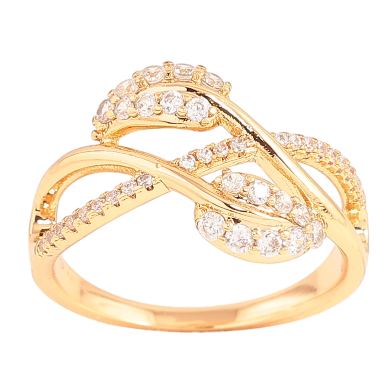 Каблучка Xuping колір Позолота 18K "Візерунок з інкрустацією кристалами" фото №5 Каблучка Xuping колір Позолота 18K "Візерунок з інкрустацією кристалами" фото №5