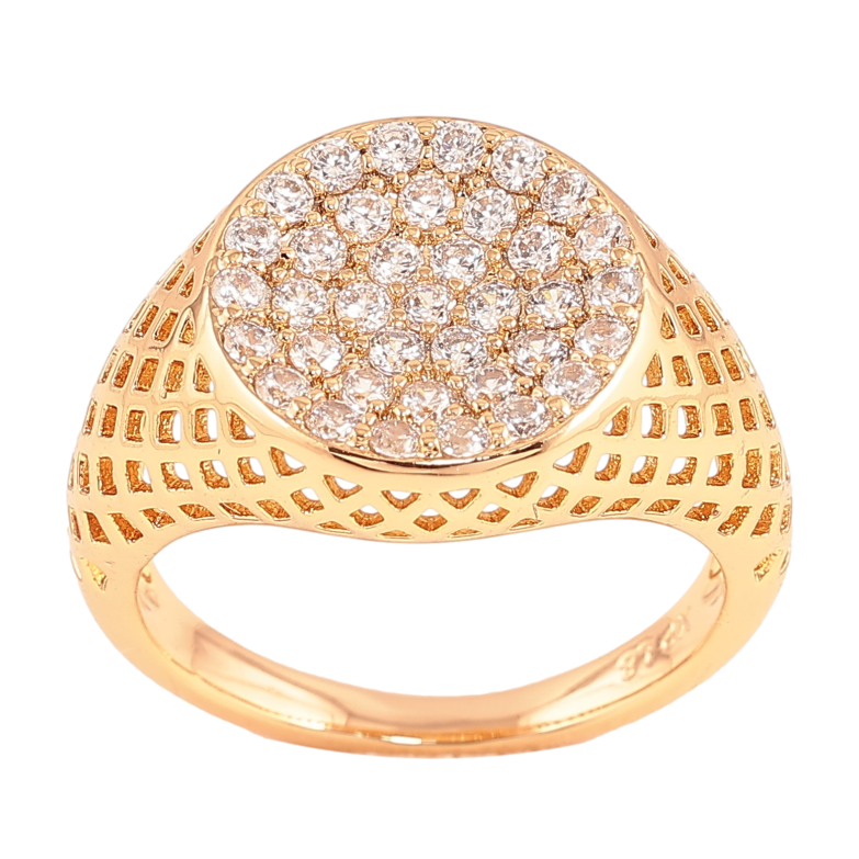 Каблучка Xuping колір Позолота 18K "Візерунок з інкрустацією кристалами" фото №7 Каблучка Xuping колір Позолота 18K "Візерунок з інкрустацією кристалами" фото №7
