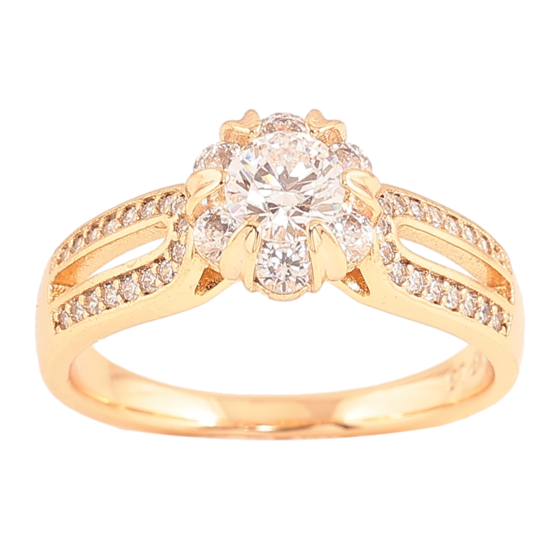 Кольцо Xuping цвет Позолота 18K "Узор с инкрустацией кристаллами" фото №1 Кольцо Xuping цвет Позолота 18K "Узор с инкрустацией кристаллами" фото №1