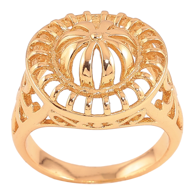 Каблучка Xuping колір Позолота 18K "Різьблений купол" фото №21