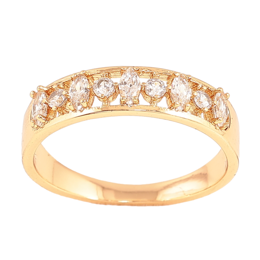 Каблучка Xuping колір Позолота 18K "Візерунок з кристалами" фото №1 Каблучка Xuping колір Позолота 18K "Візерунок з кристалами" фото №1