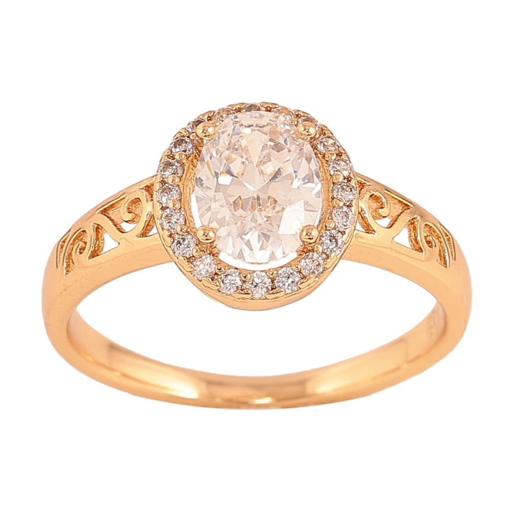 Кольцо Xuping цвет Позолота 18K "Узор с кристаллами" фото №4 Кольцо Xuping цвет Позолота 18K "Узор с кристаллами" фото №4