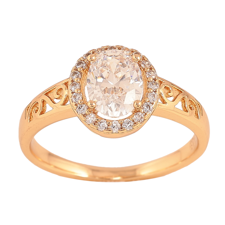 Каблучка Xuping колір Позолота 18K "Візерунок з кристалами"  фото №11