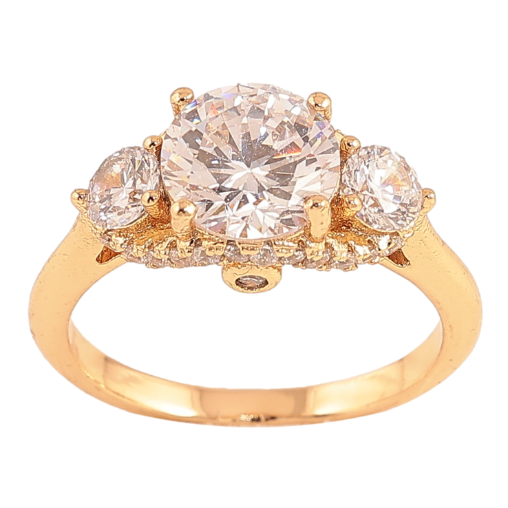 Каблучка Xuping колір Позолота 18K "Візерунок з кристалами" фото №5