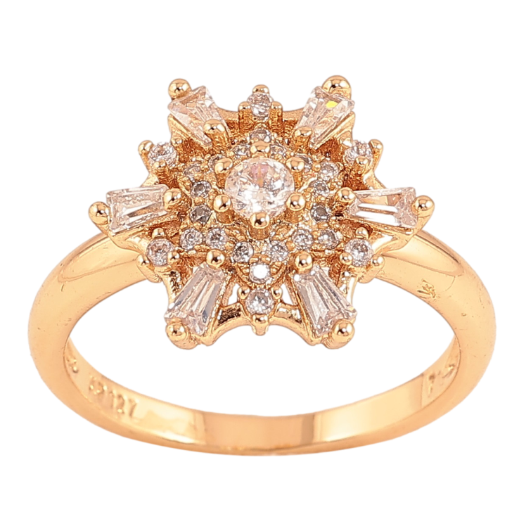 Каблучка Xuping колір Позолота 18K "Кристальна сніжинка" фото №2