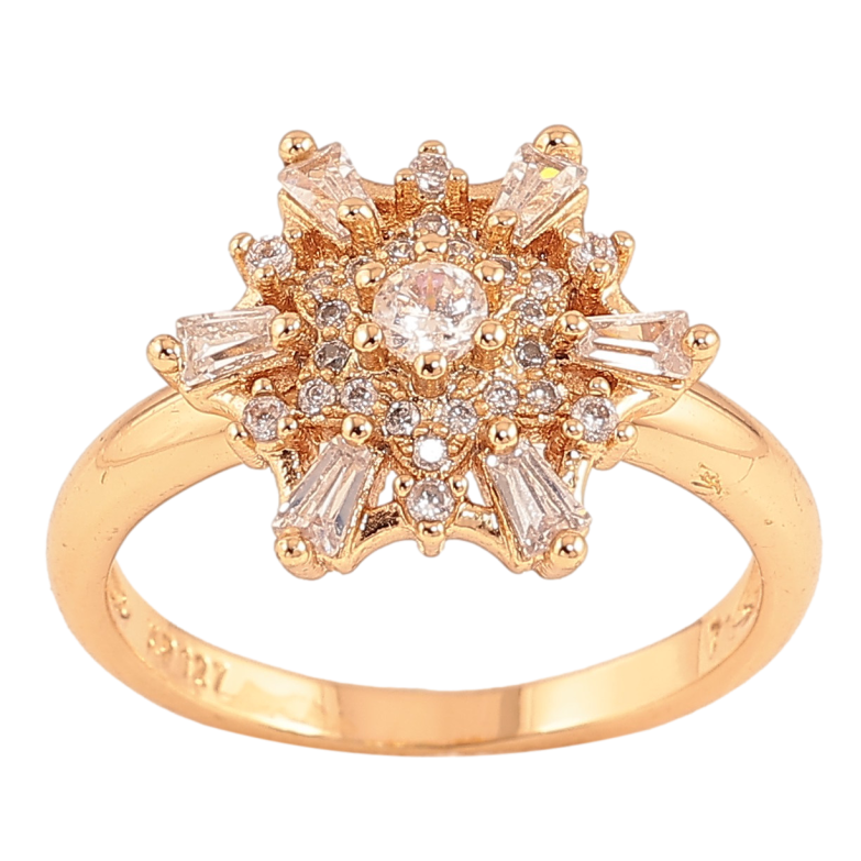 Каблучка Xuping колір Позолота 18K "Кристальна сніжинка" фото №5 Каблучка Xuping колір Позолота 18K "Кристальна сніжинка" фото №5