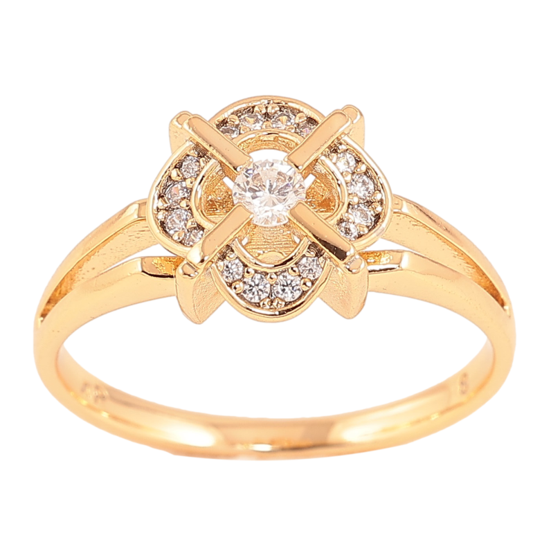 Каблучка Xuping колір Позолота 18K "Візерунок з кристалами" фото №3 Каблучка Xuping колір Позолота 18K "Візерунок з кристалами" фото №3