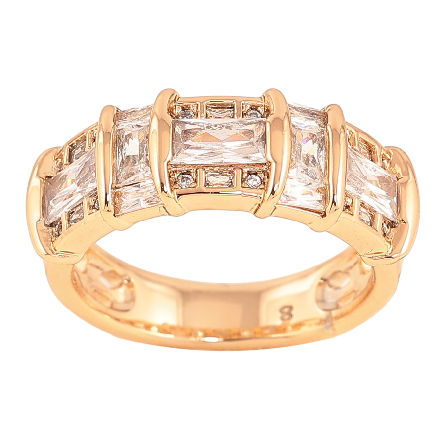 Каблучка Xuping колір Позолота 18K "Візерунок з кристалами" фото №1