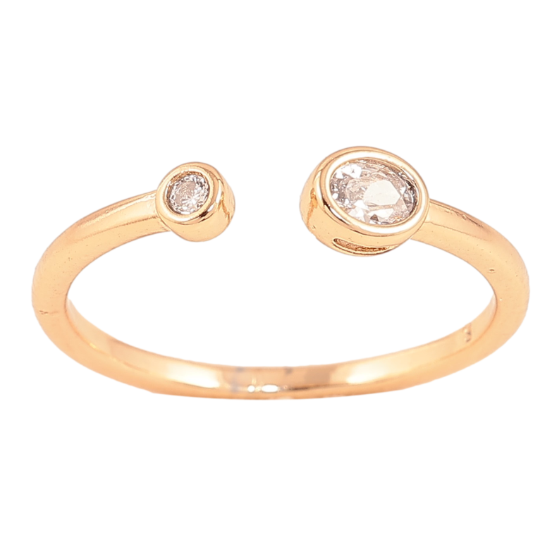 Каблучка Xuping колір Позолота 18K "Два кристали" фото №17 Каблучка Xuping колір Позолота 18K "Два кристали" фото №17