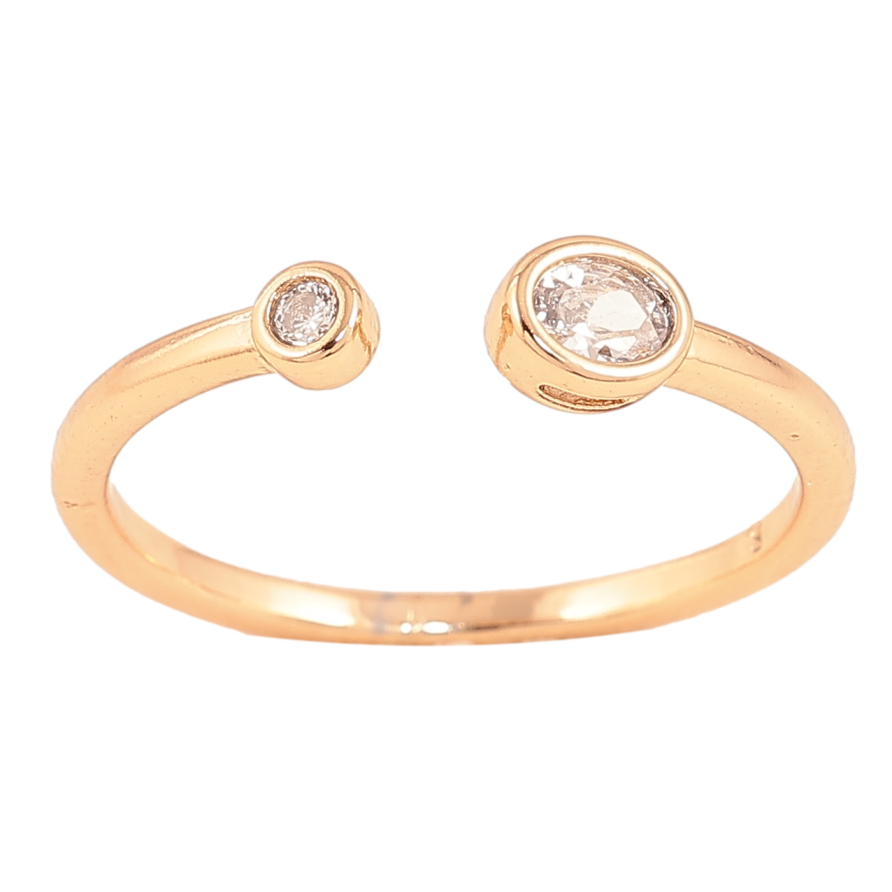 Кольцо Xuping цвет Позолота 18K "Два кристалла" фото №1 Кольцо Xuping цвет Позолота 18K "Два кристалла" фото №1