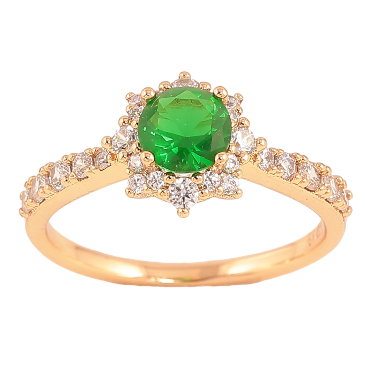 Кольцо Xuping цвет Позолота 18K "Узор с зеленым кристаллом" фото №23 Кольцо Xuping цвет Позолота 18K "Узор с зеленым кристаллом" фото №23