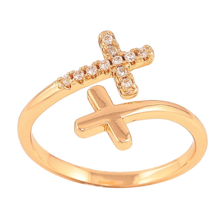 Кольцо Xuping цвет Позолота 18K "Крестики" фото №19 Кольцо Xuping цвет Позолота 18K "Крестики" фото №19