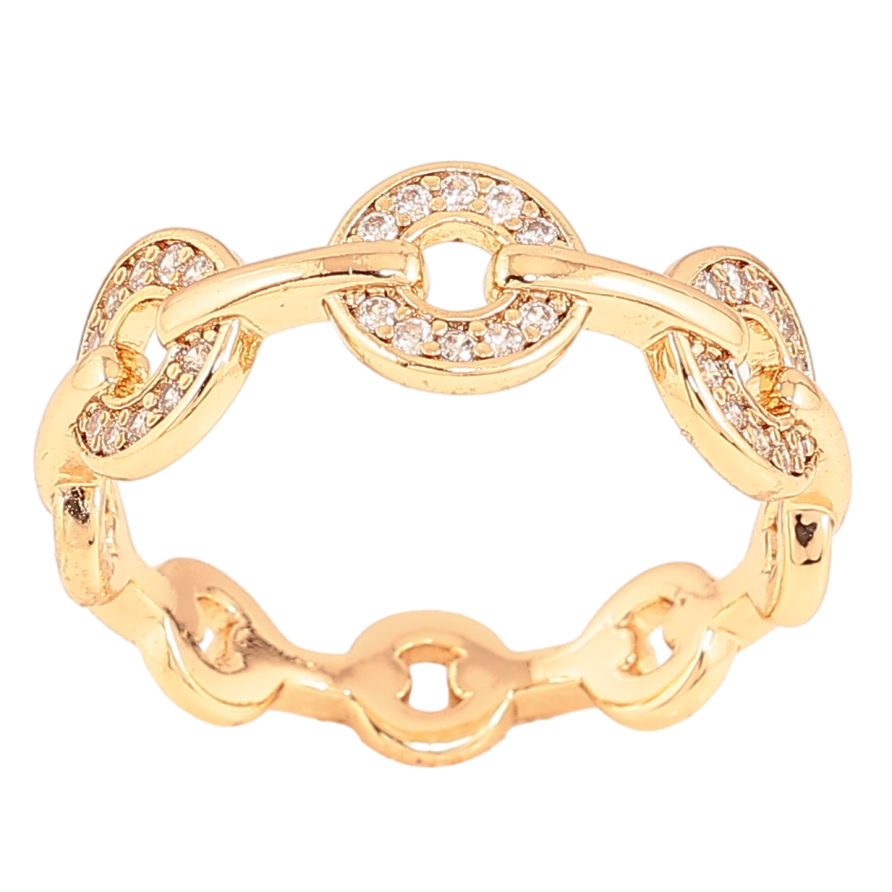 Кольцо Xuping цвет Позолота 18K "Узор с кристаллами" фото №1 Кольцо Xuping цвет Позолота 18K "Узор с кристаллами" фото №1
