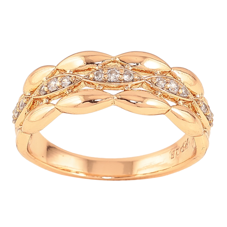 Кольцо Xuping цвет Позолота 18K "Узор с кристаллами" фото №1 Кольцо Xuping цвет Позолота 18K "Узор с кристаллами" фото №1