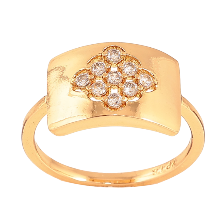 Кольцо Xuping цвет Позолота 18K "Узор с кристаллами" фото №2 Кольцо Xuping цвет Позолота 18K "Узор с кристаллами" фото №2