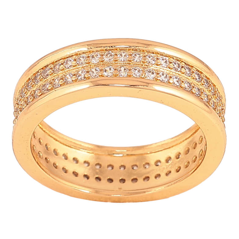 Кольцо Xuping цвет Позолота 18K "Узор с кристаллами" шир. 6мм фото №1 Кольцо Xuping цвет Позолота 18K "Узор с кристаллами" шир. 6мм фото №1