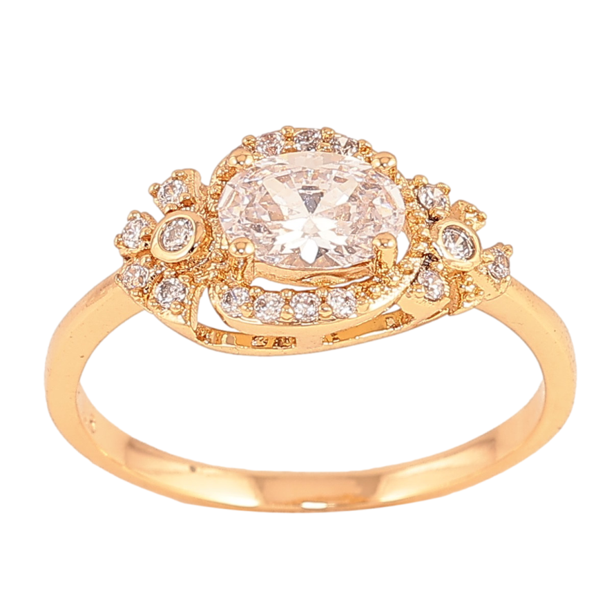 Кольцо Xuping цвет Позолота 18K "Узор с кристаллами" фото №1 Кольцо Xuping цвет Позолота 18K "Узор с кристаллами" фото №1