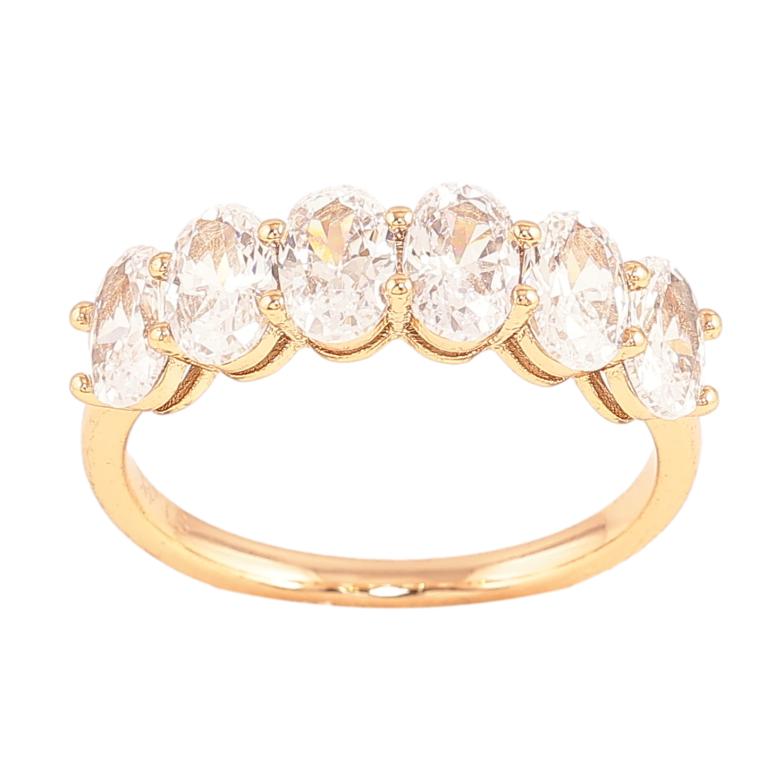 Каблучка Xuping колір Позолота 18K "Доріжка кристалів" фото №22 Каблучка Xuping колір Позолота 18K "Доріжка кристалів" фото №22