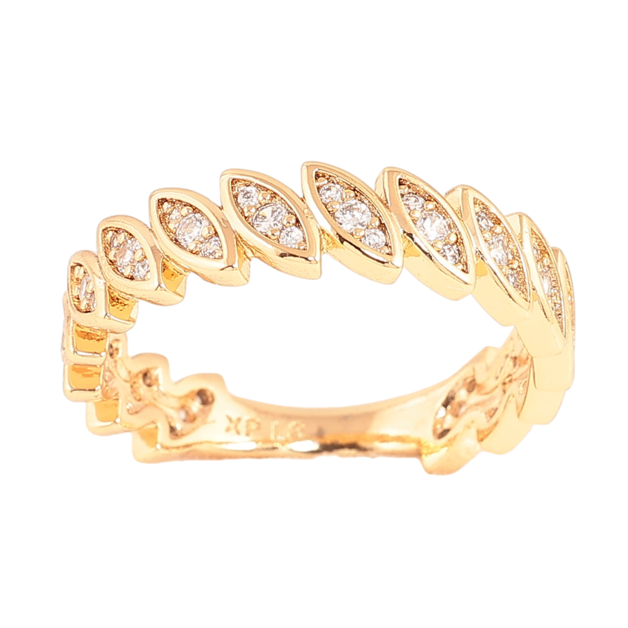 Кольцо Xuping цвет Позолота 18K "Узор с кристаллами" фото №1 Кольцо Xuping цвет Позолота 18K "Узор с кристаллами" фото №1