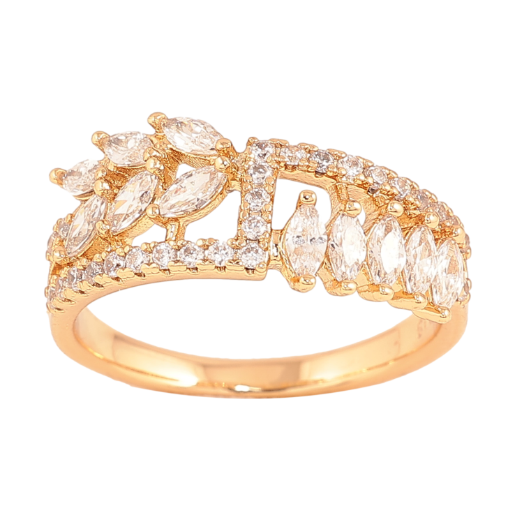 Каблучка Xuping колір Позолота 18K "Візерунок з кристалами" фото №24