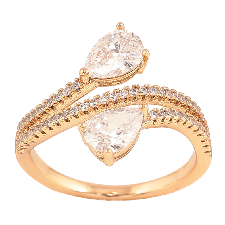 Каблучка Xuping колір Позолота 18K "Візерунок з кристалами" фото №1 Каблучка Xuping колір Позолота 18K "Візерунок з кристалами" фото №1
