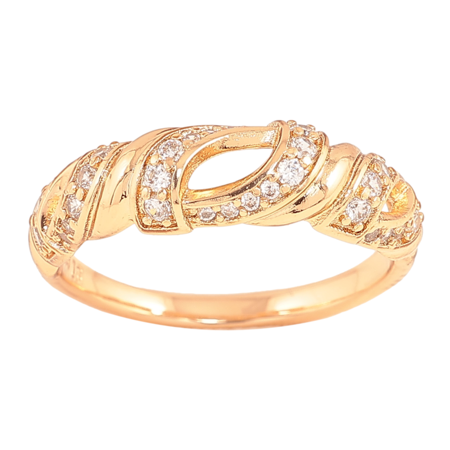 Кольцо Xuping цвет Позолота 18K "Узор с кристаллами" фото №1 Кольцо Xuping цвет Позолота 18K "Узор с кристаллами" фото №1