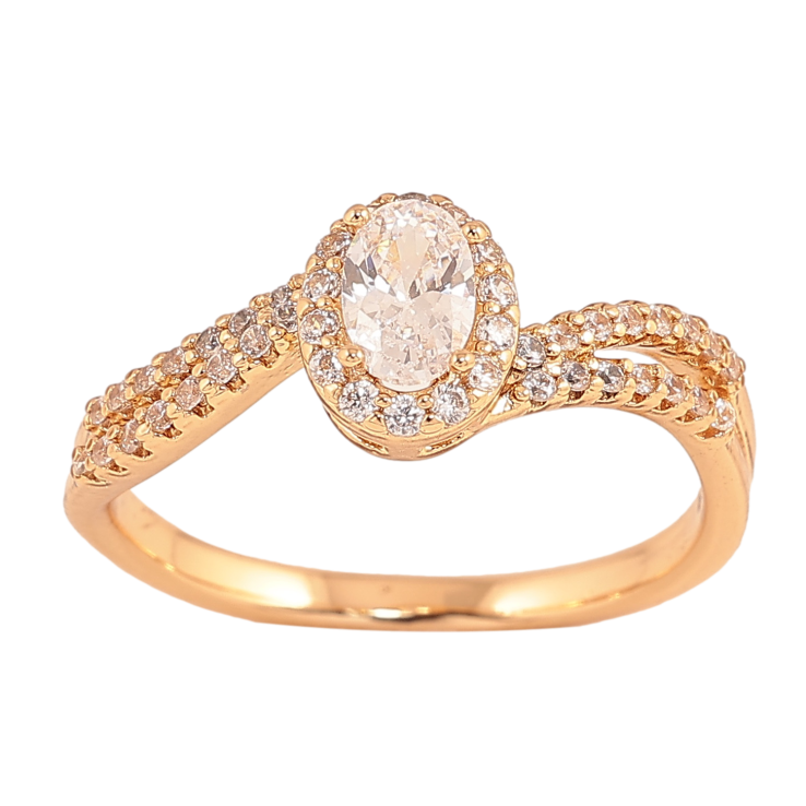 Каблучка Xuping колір Позолота 18K "Візерунок з кристалами" фото №10