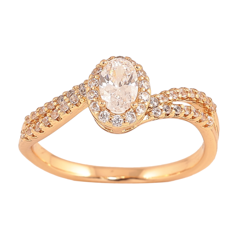 Каблучка Xuping колір Позолота 18K "Візерунок з кристалами" фото №23