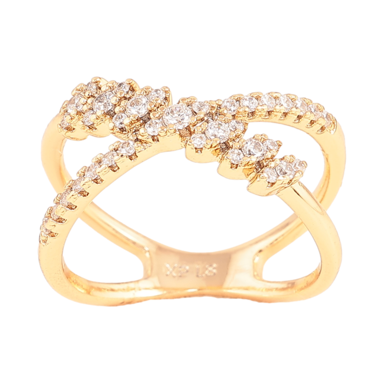 Каблучка Xuping колір Позолота 18K "Візерунок з кристалами" фото №17