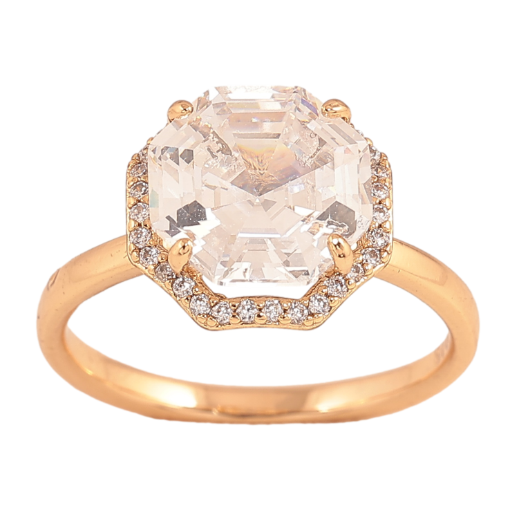 Каблучка Xuping колір Позолота 18K "Візерунок з кристалами" фото №6