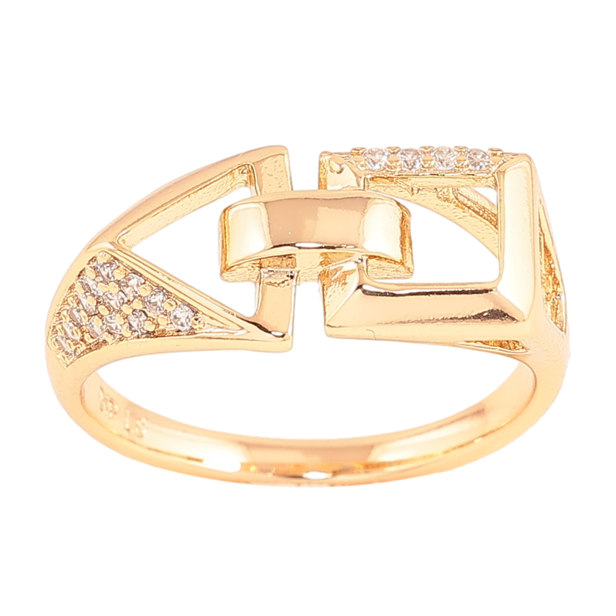 Кольцо Xuping цвет Позолота 18K "Узор с кристаллами" фото №1 Кольцо Xuping цвет Позолота 18K "Узор с кристаллами" фото №1