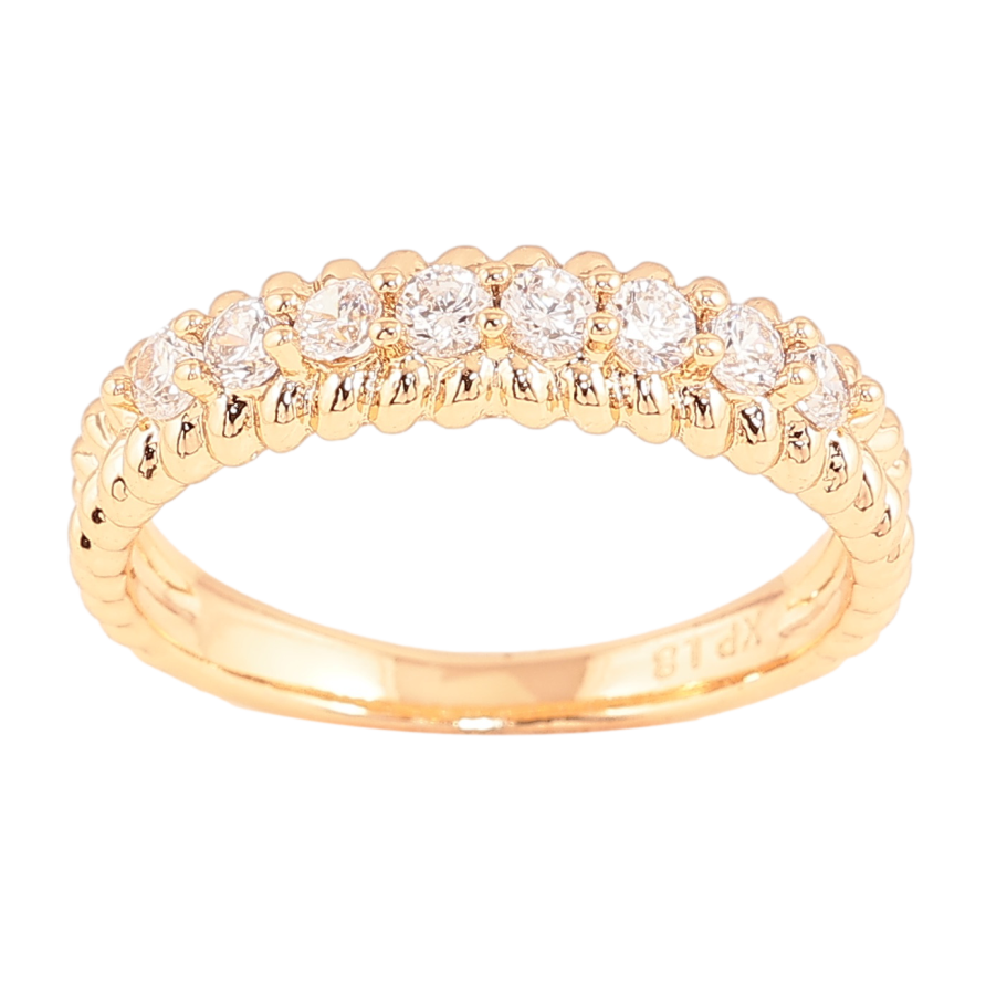 Кольцо Xuping цвет Позолота 18K "Дорожка кристаллов" фото №1 Кольцо Xuping цвет Позолота 18K "Дорожка кристаллов" фото №1