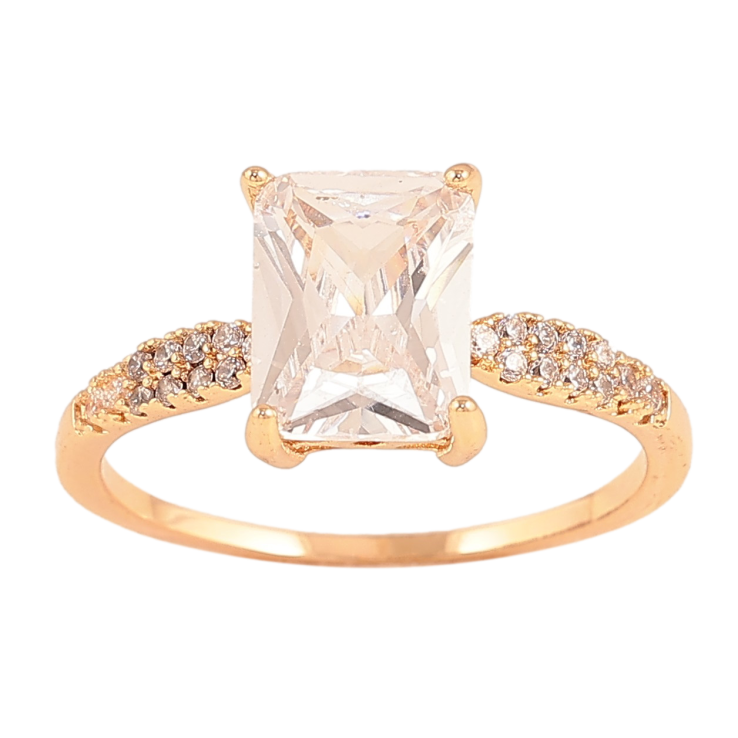 Каблучка Xuping колір Позолота 18K "Кристал" 7х9мм фото №4