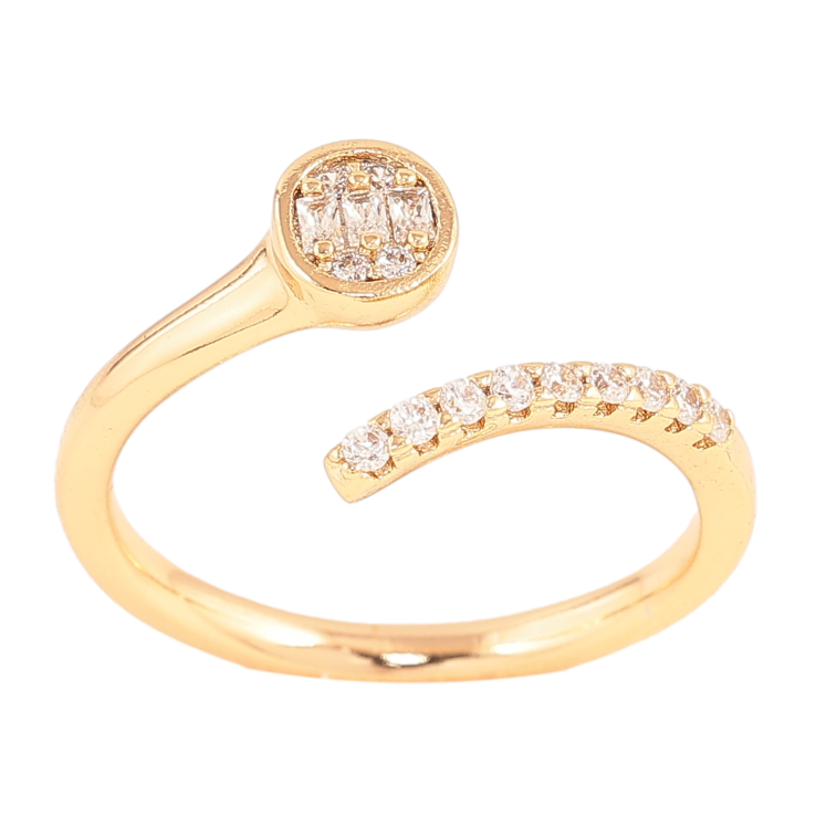 Каблучка Xuping колір Позолота 18K "Візерунок з кристалами" фото №15 Каблучка Xuping колір Позолота 18K "Візерунок з кристалами" фото №15