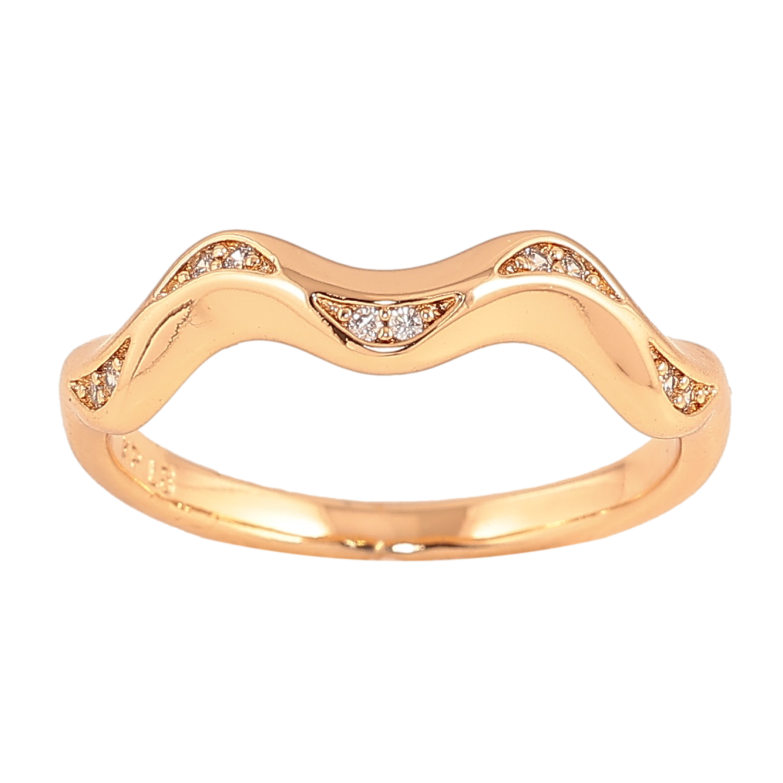 Каблучка Xuping колір Позолота 18K "Візерунок з кристалами" фото №1 Каблучка Xuping колір Позолота 18K "Візерунок з кристалами" фото №1