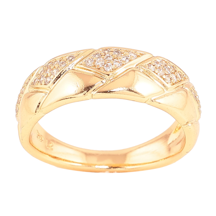 Каблучка Xuping колір Позолота 18K "Візерунок з кристалами" фото №10