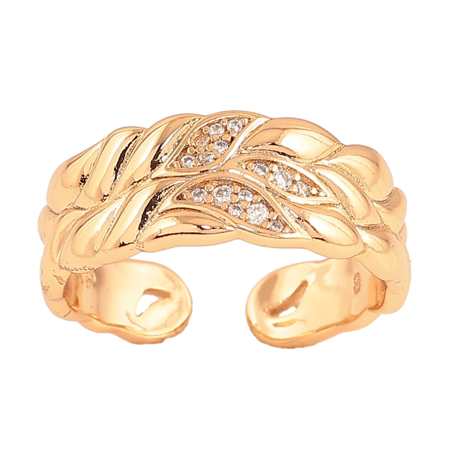 Кольцо Xuping цвет Позолота 18K "Узор с кристаллами" фото №1 Кольцо Xuping цвет Позолота 18K "Узор с кристаллами" фото №1