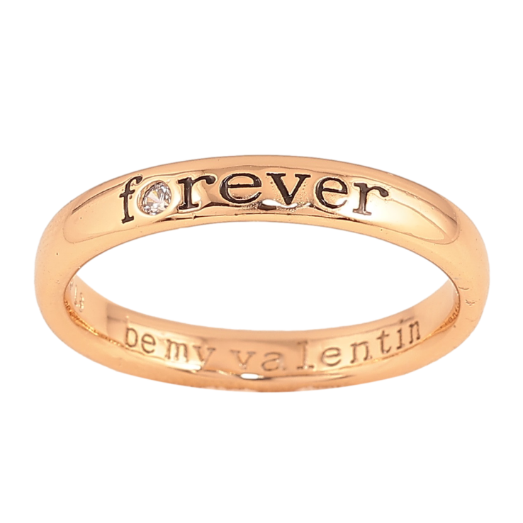 Каблучка Xuping колір Позолота 18K "Forever всередині гравіювання Be my Valentine" фото №20 Каблучка Xuping колір Позолота 18K "Forever всередині гравіювання Be my Valentine" фото №20